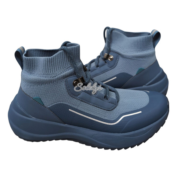 Vessi Stormburst Mens 6 High Top Twill Blue Ltd Edition Waterproof Sneaker Boot - Picture 1 of 11